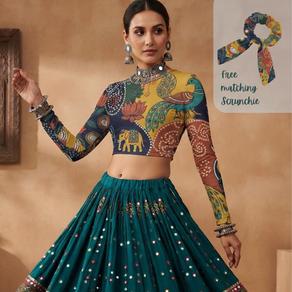 Phulkari Crop Top